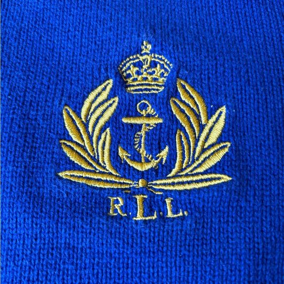 Lauren Jeans Co Ralph Lauren Quarter Zip Knit Sweater Womens Medium Blue - Picture 6 of 10